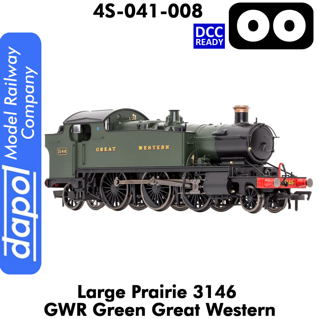 LARGE PRAIRIE 3146 GWR DCC Ready Steam Locomotive | Dapol |  4S-041-008
