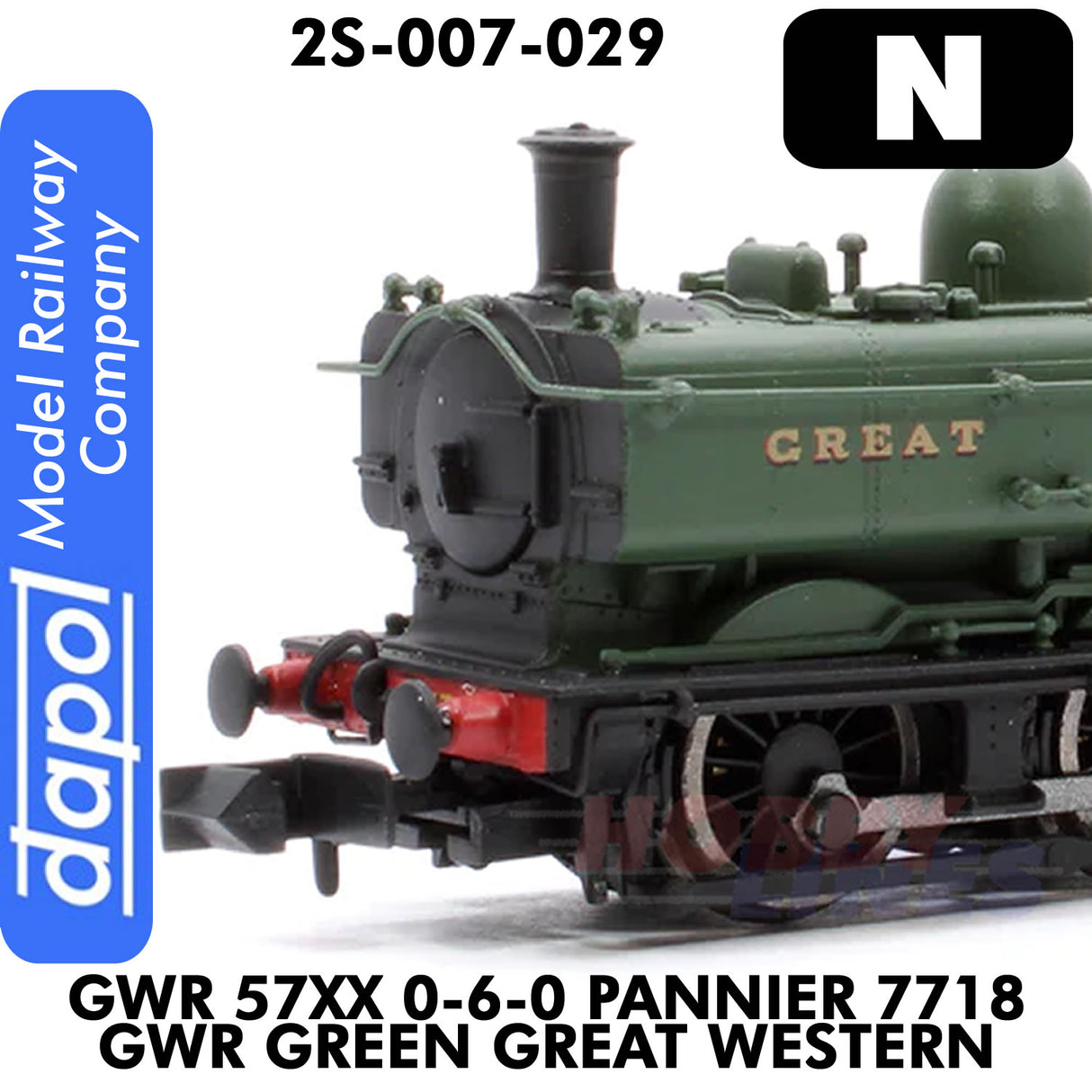 Great Western Railway - 57XX 0-6-0 Pannier 7718 Green Great Western - DCC Ready |  Dapol | 2S-007-029