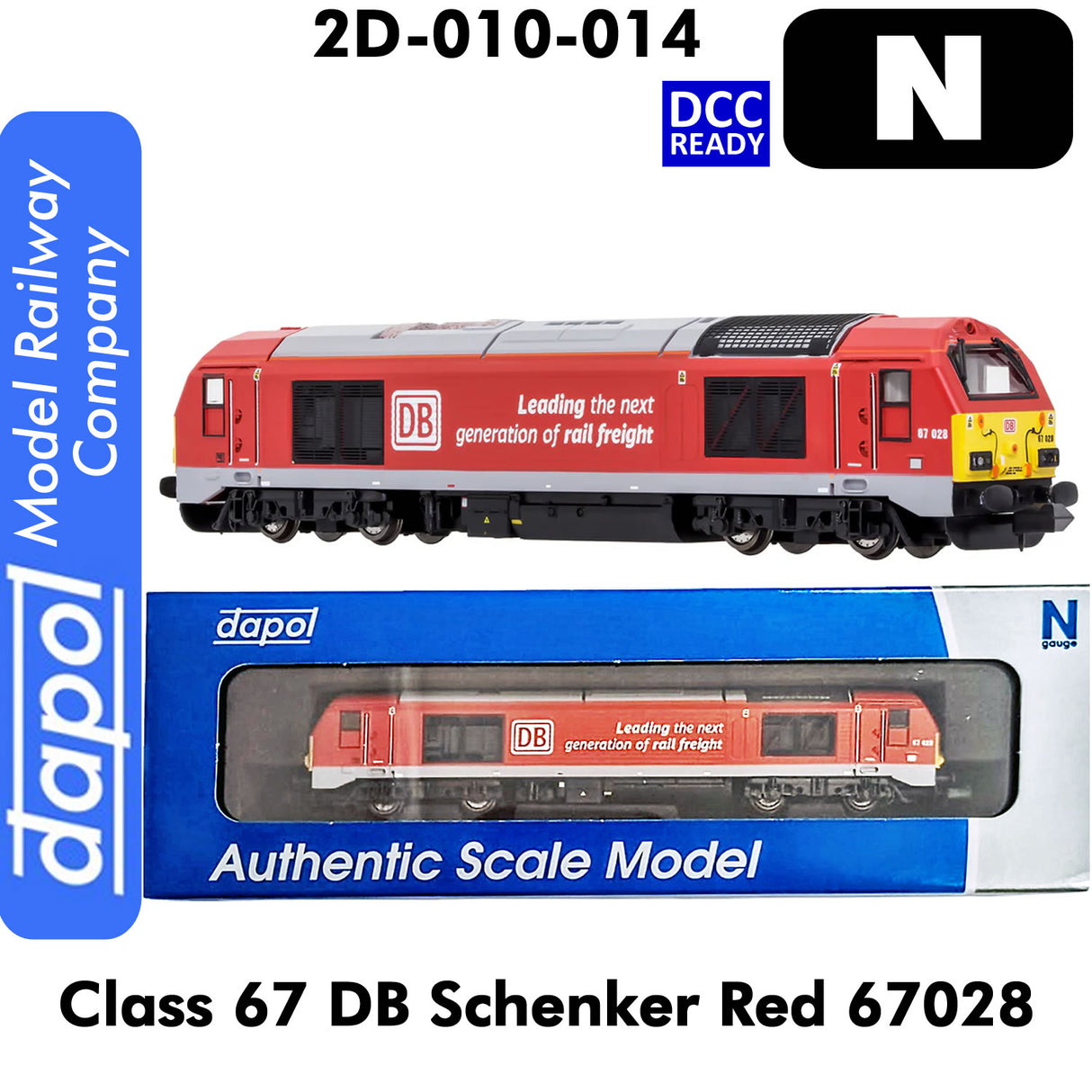 CLASS 67 DB SCHENKER RED 67028 DCC Ready loco N 1:148 | Dapol | 2D-010-014