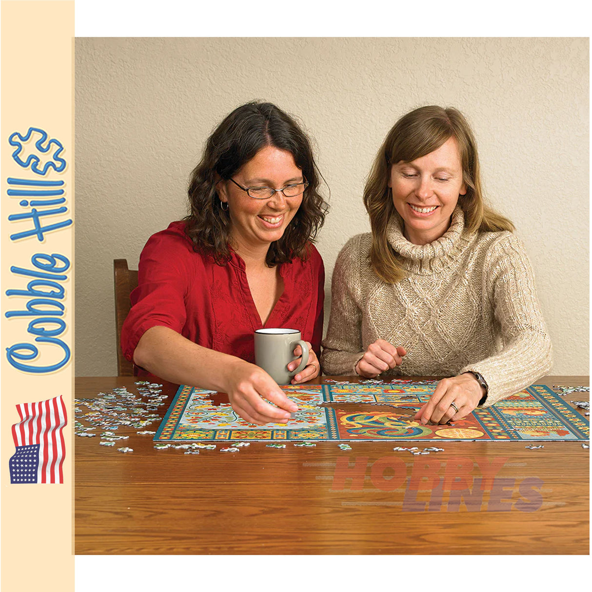 Scandi Chicken Quilt COBBLE HILL 1000pc jigsaw puzzle 40051