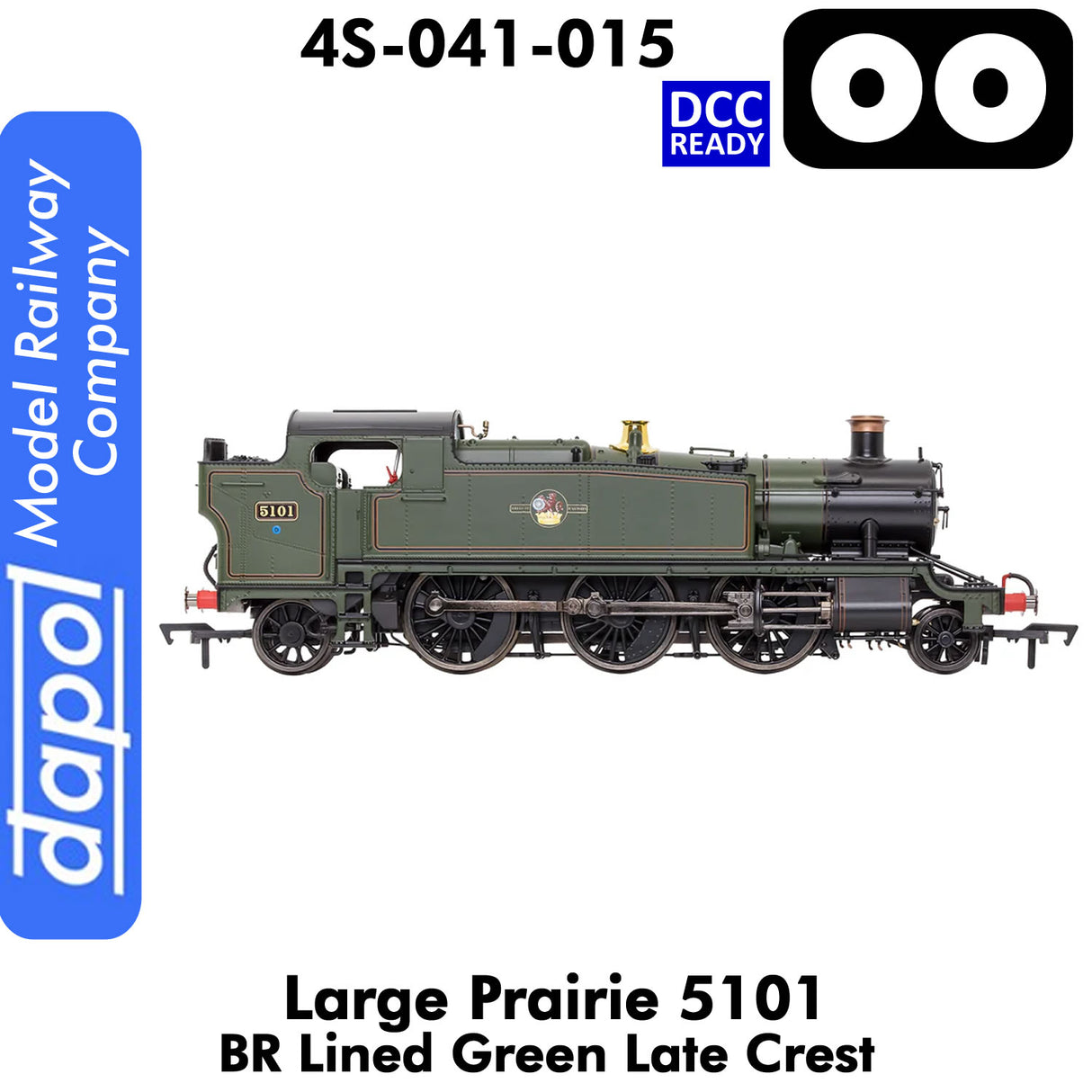 LARGE PRAIRIE 5101 BR Late Crest Steam Locomotive DCC Ready | Dapol | 4S-041-015