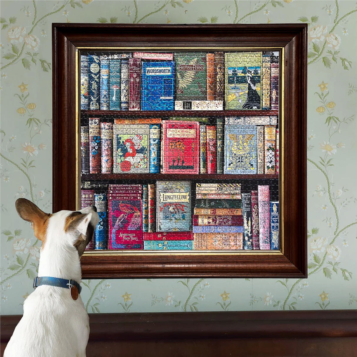 eeBoo VINTAGE LIBRARY 1000 pc Square Jigsaw Puzzle Super Deluxe PZTVTL