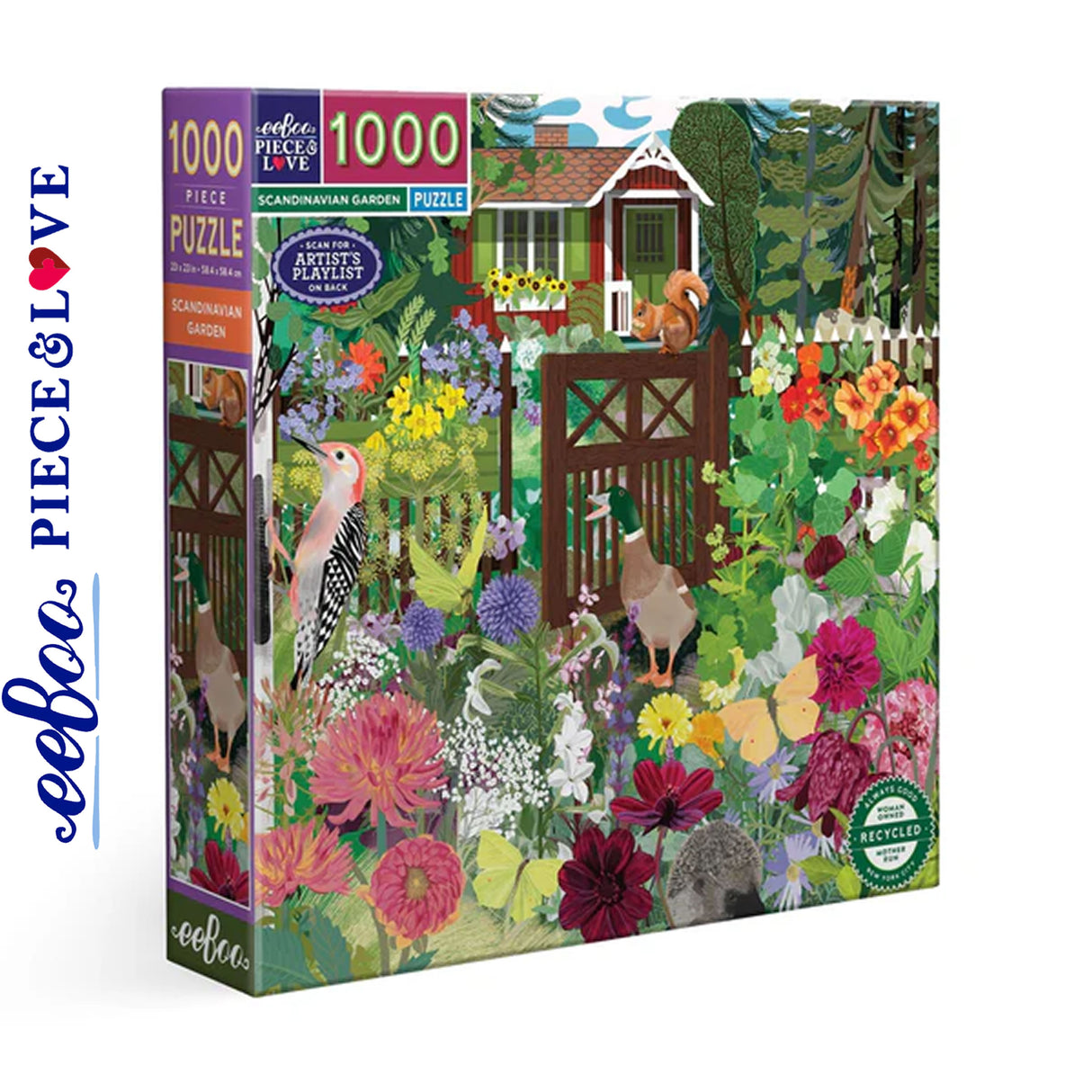eeBoo SCANDINAVIAN GARDEN 1000 pc Square Jigsaw Puzzle Super Deluxe PZT115
