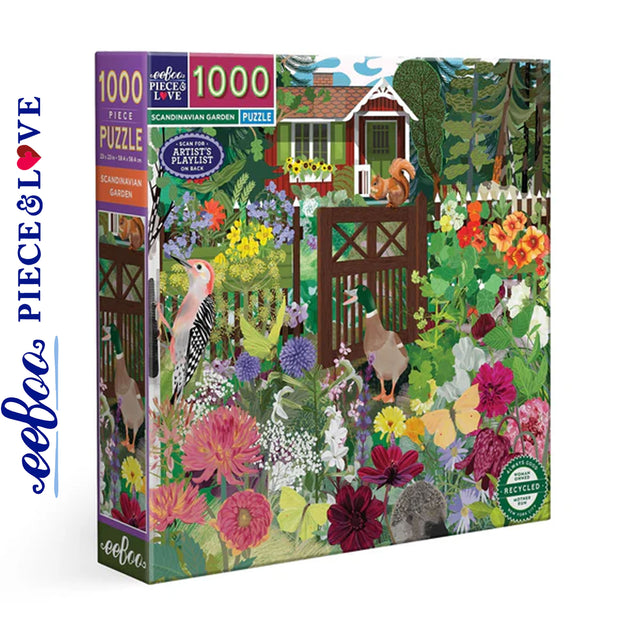 eeBoo SCANDINAVIAN GARDEN 1000 pc Square Jigsaw Puzzle Super Deluxe PZT115