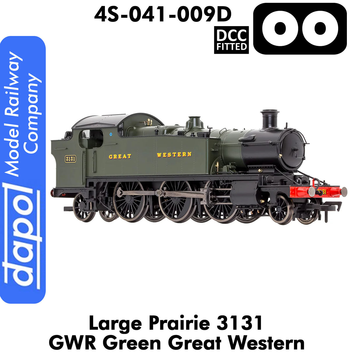 LARGE PRAIRIE 3131 GWR DCC Fitted Steam Locomotive | Dapol  | 4S-041-009D