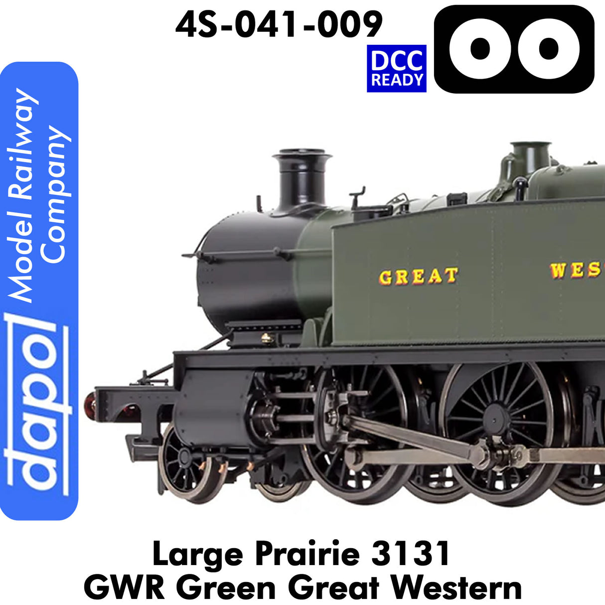 LARGE PRAIRIE 3131 GWR DCC Ready Steam Locomotive | Dapol | 4S-041-009