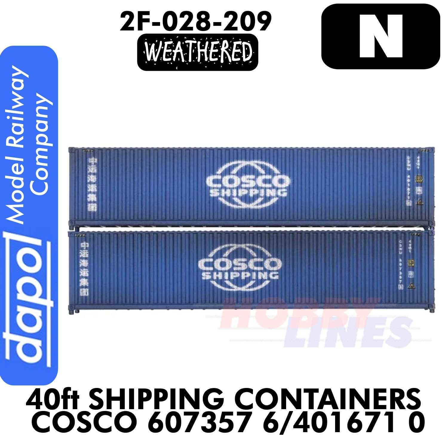 40ft Shipping Containers Cosco - 607357 6/401671 0 | Dapol |2f-028-209