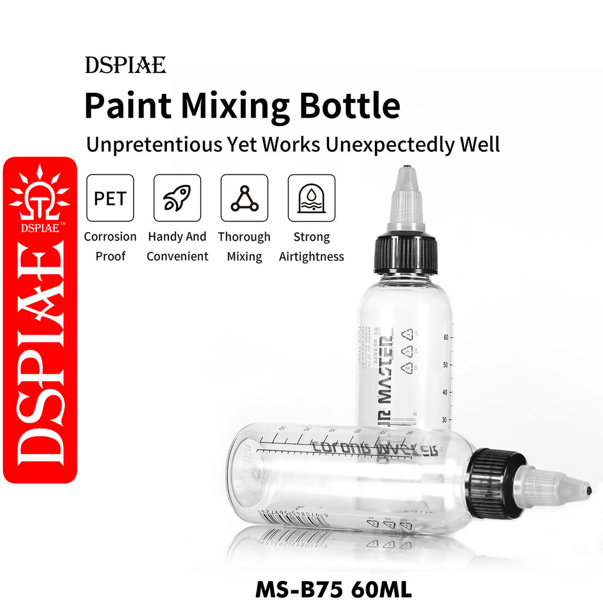 COLOUR MASTER MIXER BOTTLE Flow Control Top Graduated bottle MS-B57 | Dspiae
