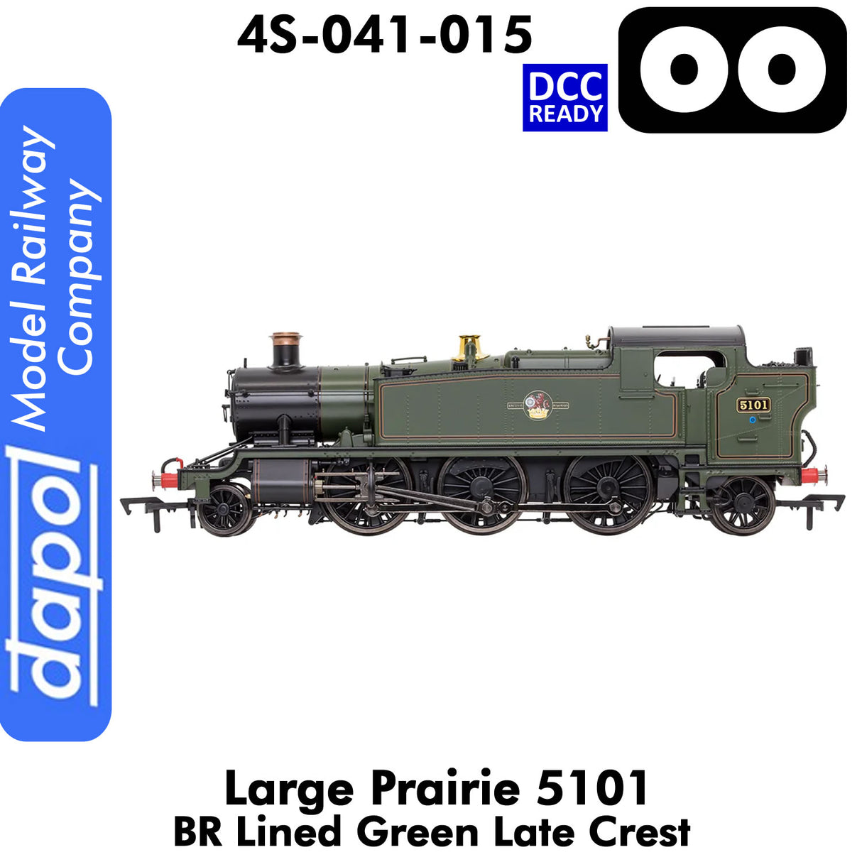 LARGE PRAIRIE 5101 BR Late Crest Steam Locomotive DCC Ready | Dapol | 4S-041-015