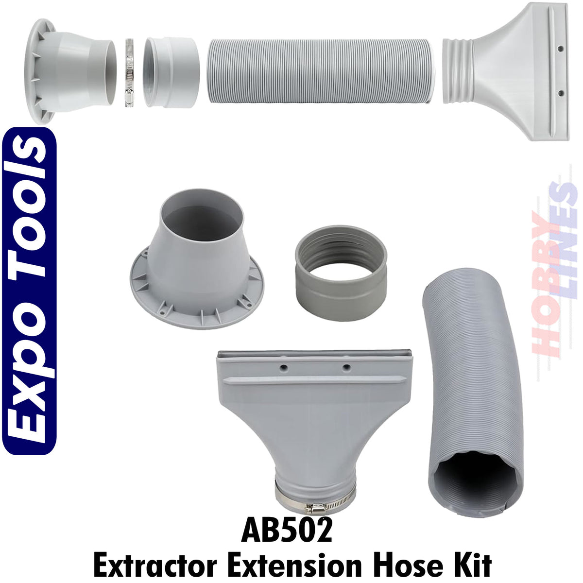 Extension Hose Set AB502 for AB500 Portable Spray Booth Paint Extraction EXPO