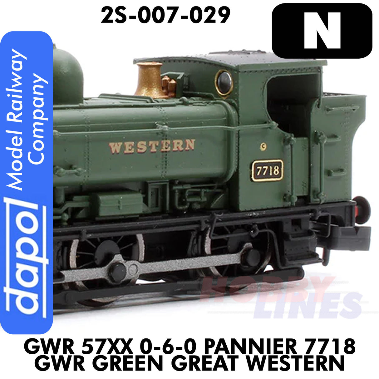 Great Western Railway - 57XX 0-6-0 Pannier 7718 Green Great Western - DCC Ready |  Dapol | 2S-007-029