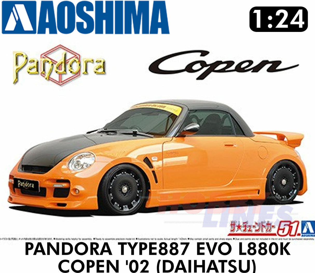 PANDORA TYPE887 EVO? L880K COPEN '02 DAIHATSU 1:24 scale model kit Aoshima 05898