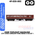 Great Western Railway -  Toplight Coach MainLine City Lined Crimson 3rd Brake 3748 Set 1 | Dapol | 4p-020-002