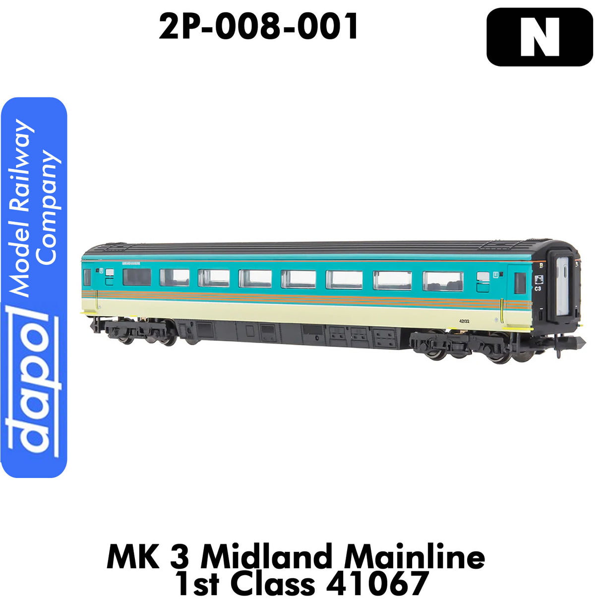 MK 3 Midland Mainline 1st Class 41067 Passenger Coach | Dapol |2P-008-001