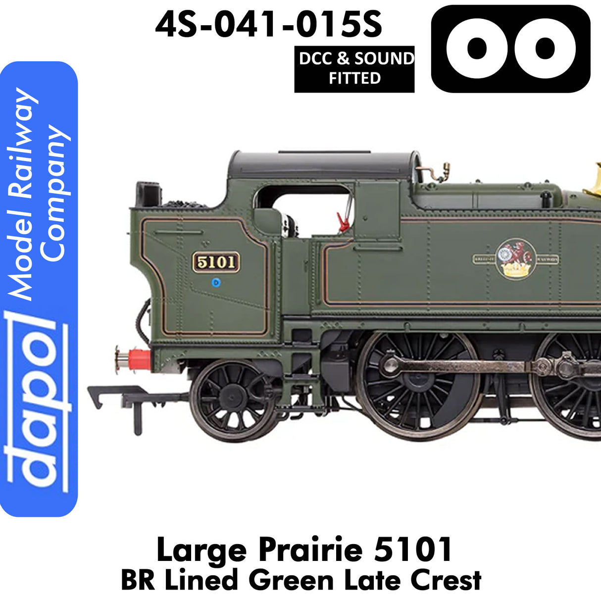 LARGE PRAIRIE 5101 BR Late Crest Steam Locomotive DCC & Sound | Dapol | 4S-041-015S