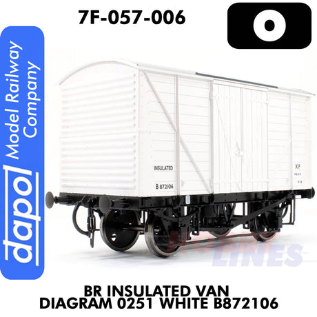 BR Insulated Van Diagaram 0251 White B872106  | Dapol | 7F-057-006