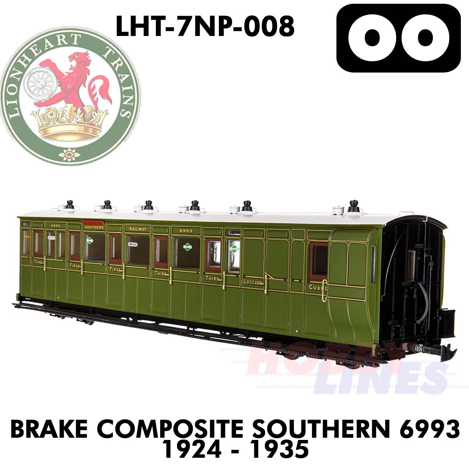 Brake Composite Southern 6993 1924-1935 - DCC Ready  | Lionheart Trains |  LHT-7NP-008