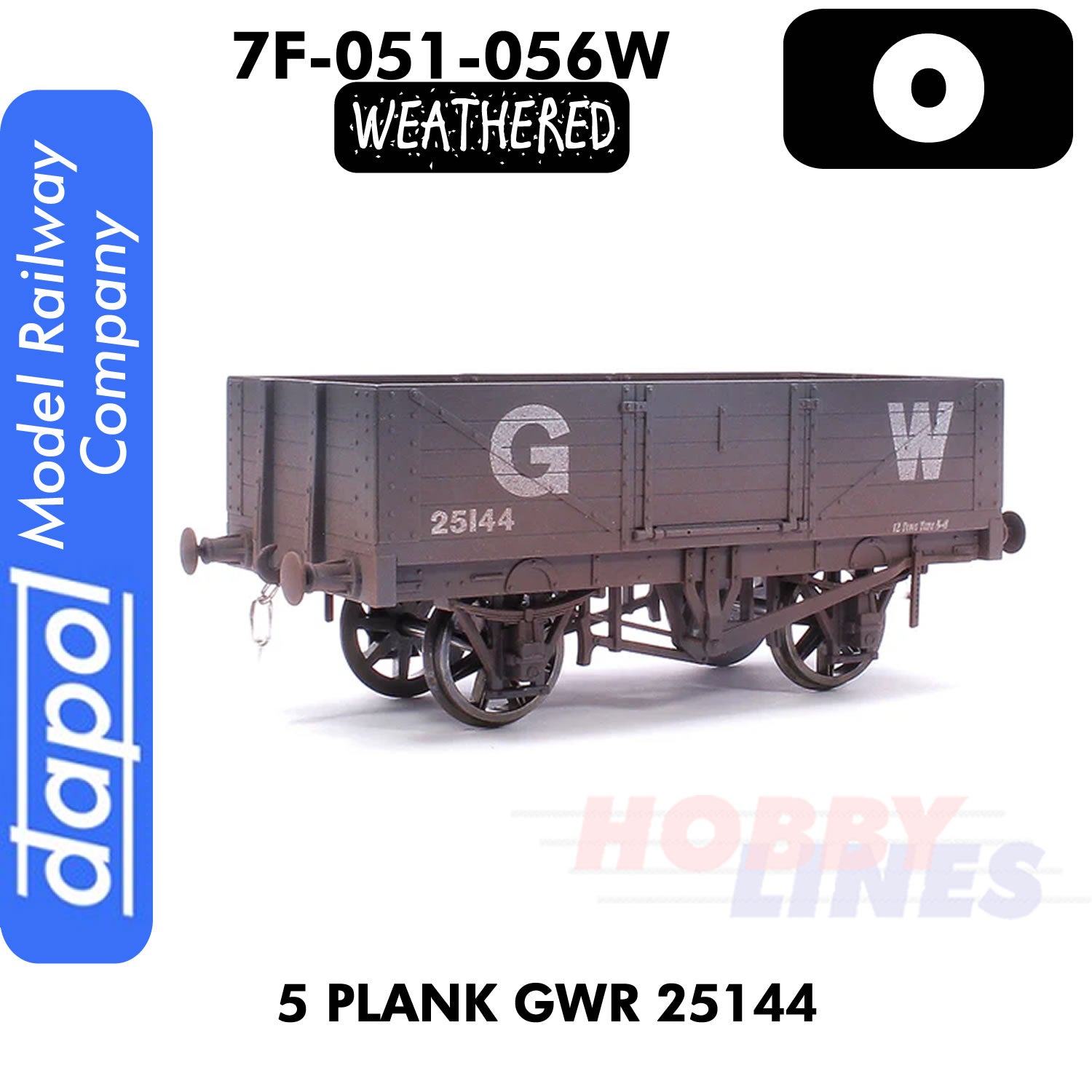 5 Plank GWR 25144 - Weathered Wagon |  Dapol | 7F-051-056W