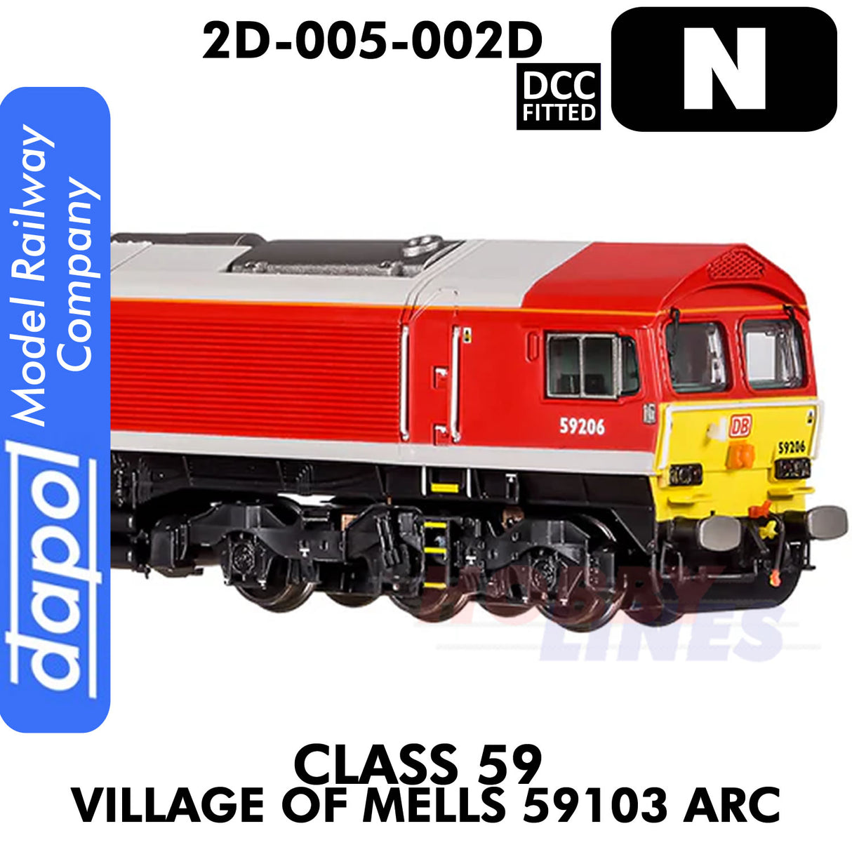 Class 59 John F Yeoman 59206 DB Schenker - DCC Fitted |  Dapol | 2D-005-002D