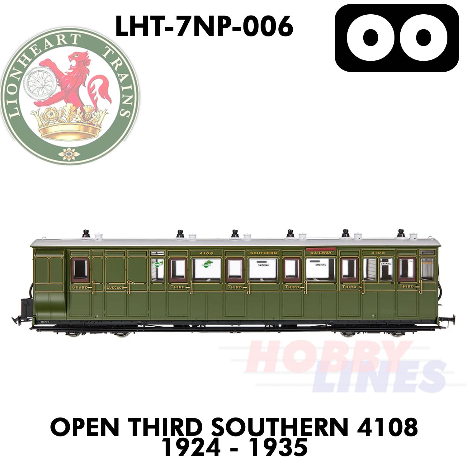 Brake Third Southern 4108 1924-1935 - DCC Ready | Lionheart Trains |  LHT-7NP-006