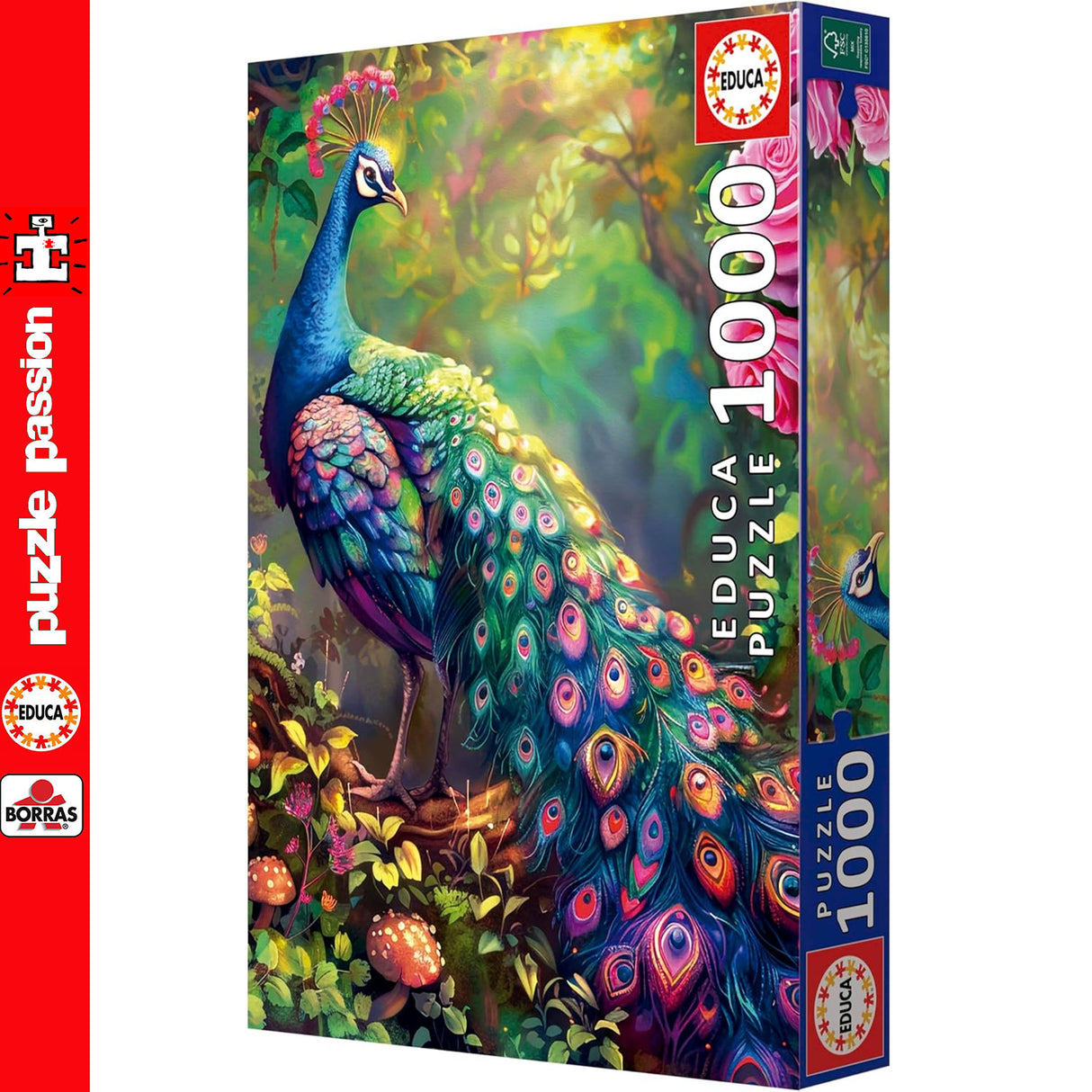 Educa PEACOCK GARDEN 1000pc Super Deluxe Jigsaw Puzzle Birds 20262