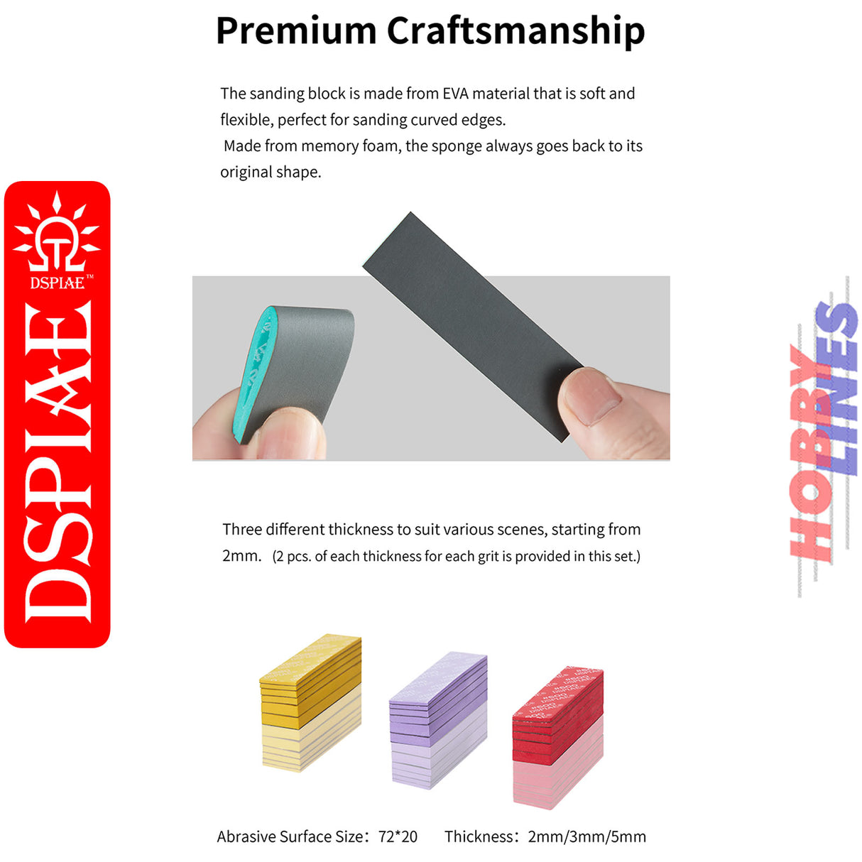 SS3-1500 3mm #1500 Sanding Sponge - 5pcs - 1500 grit |  DSPIAE | DS032