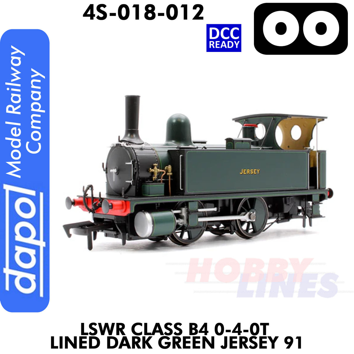 LSWR Class B4 0-4-0T Lined Dark Green Jersey 91 - DCC Ready | Dapol | 4S-0018-012
