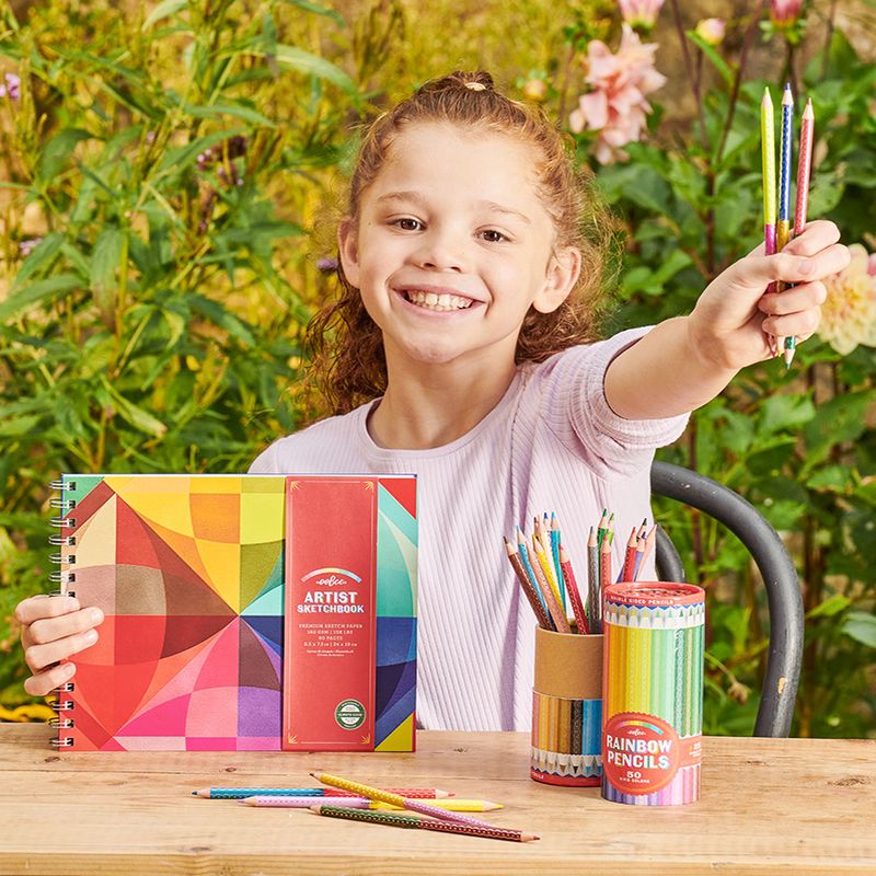 Rainbow Hardcover Artist Sketchbook - 80pg | eeBoo | SKL114