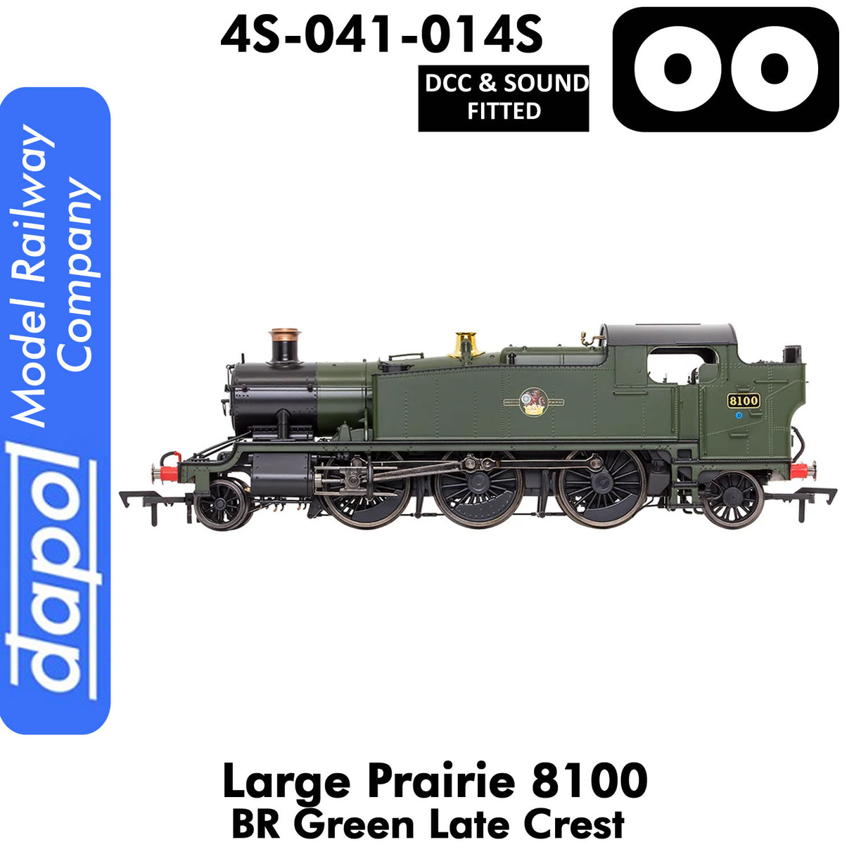 LARGE PRAIRIE 8100 BR Late Crest Steam Locomotive DCC Fitted | Dapol | 4S-041-014D