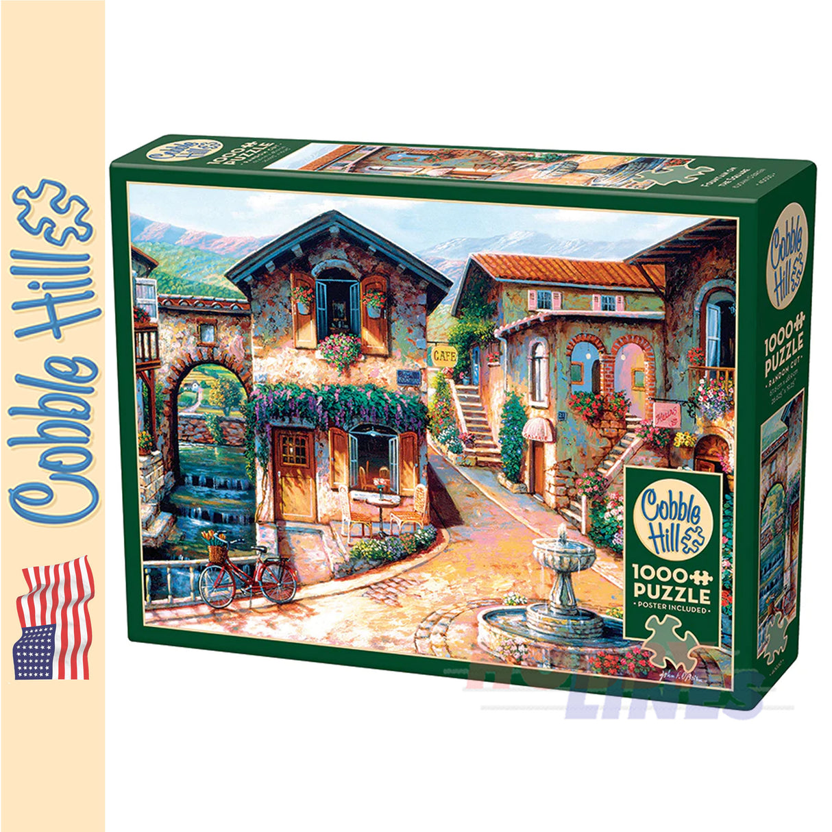 Fountain on the Square COBBLE HILL 1000pc jigsaw puzzle 40030