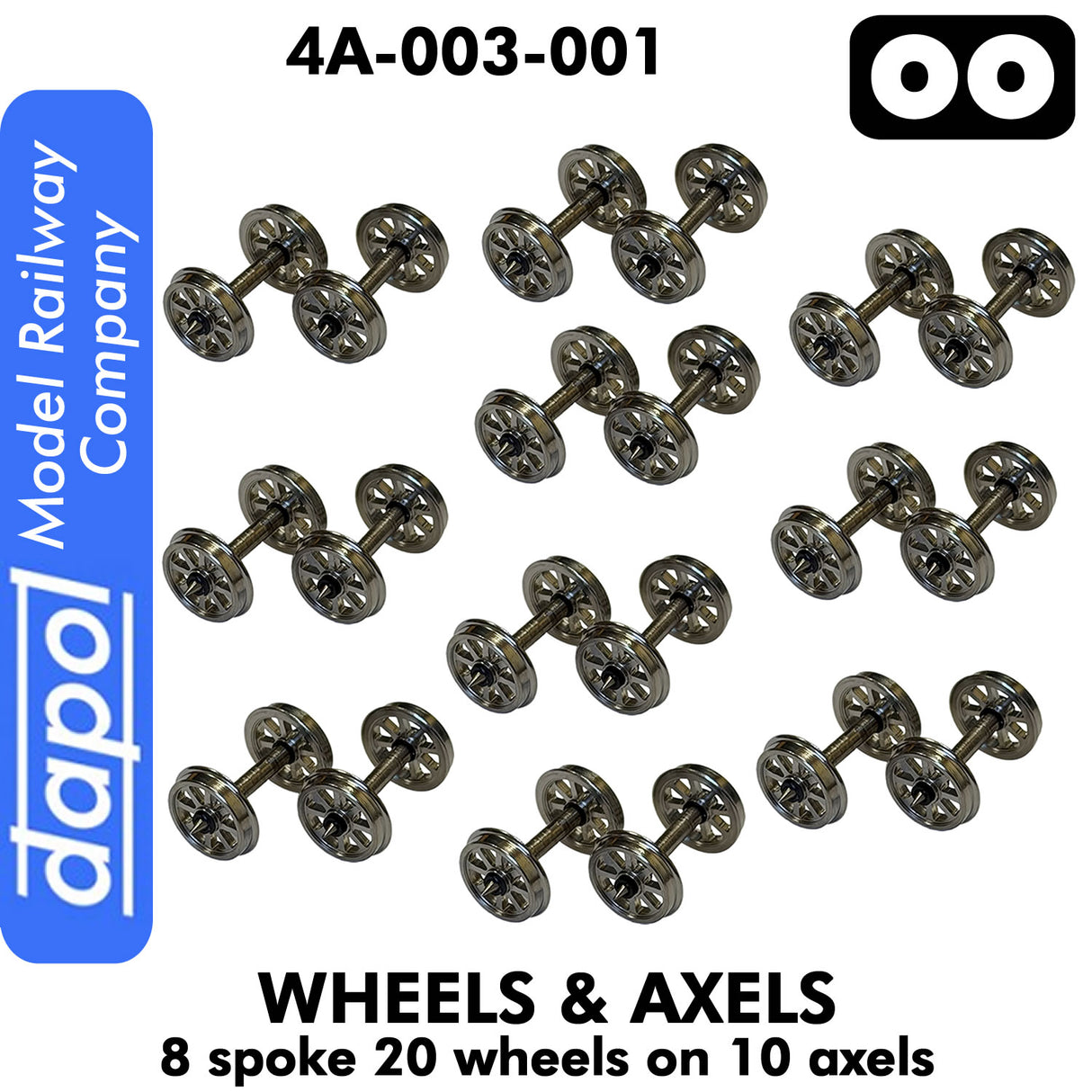Wheels & Axels - 8 Spoke - 20 wheels on 10 axels | Dapol | 4A-003-001