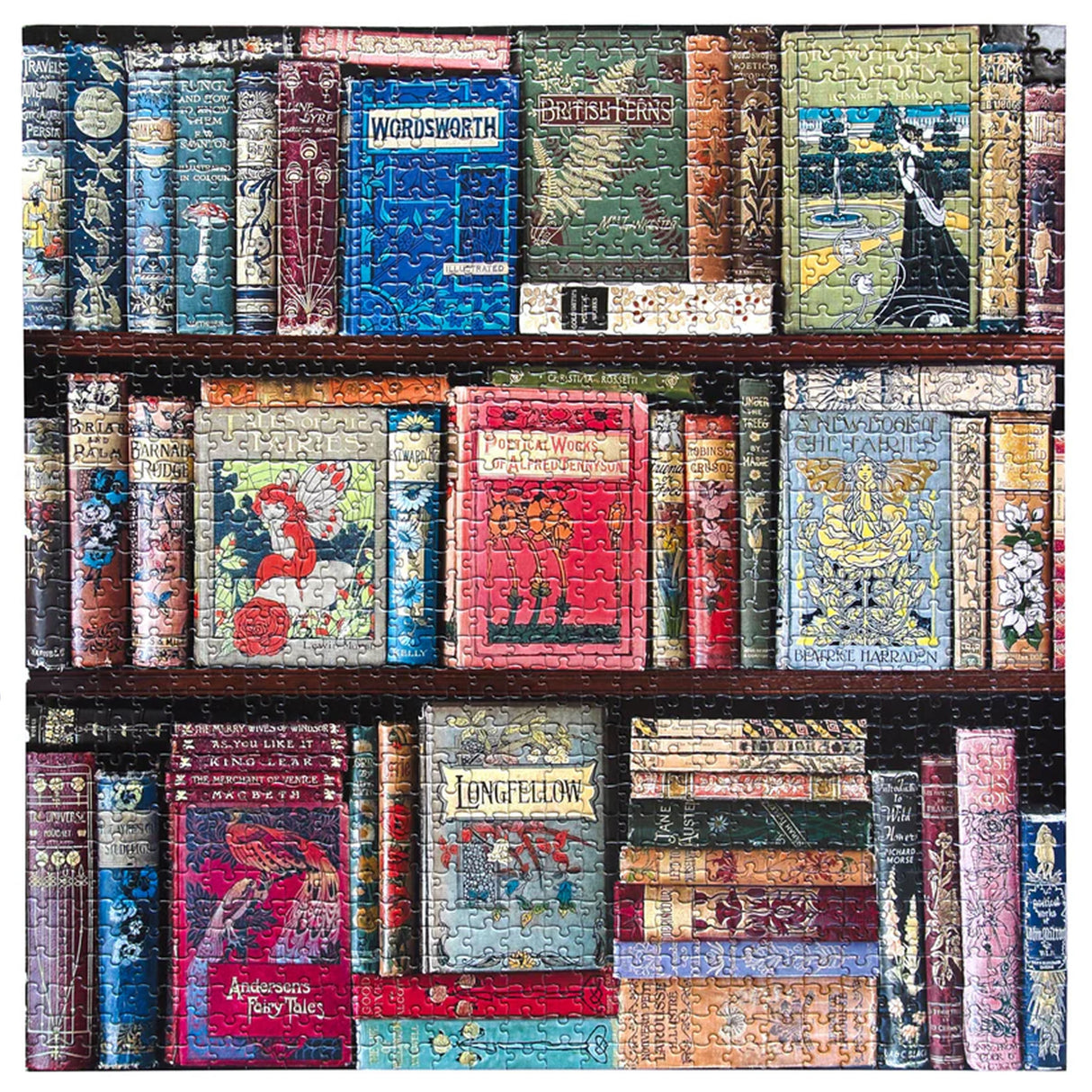 eeBoo VINTAGE LIBRARY 1000 pc Square Jigsaw Puzzle Super Deluxe PZTVTL