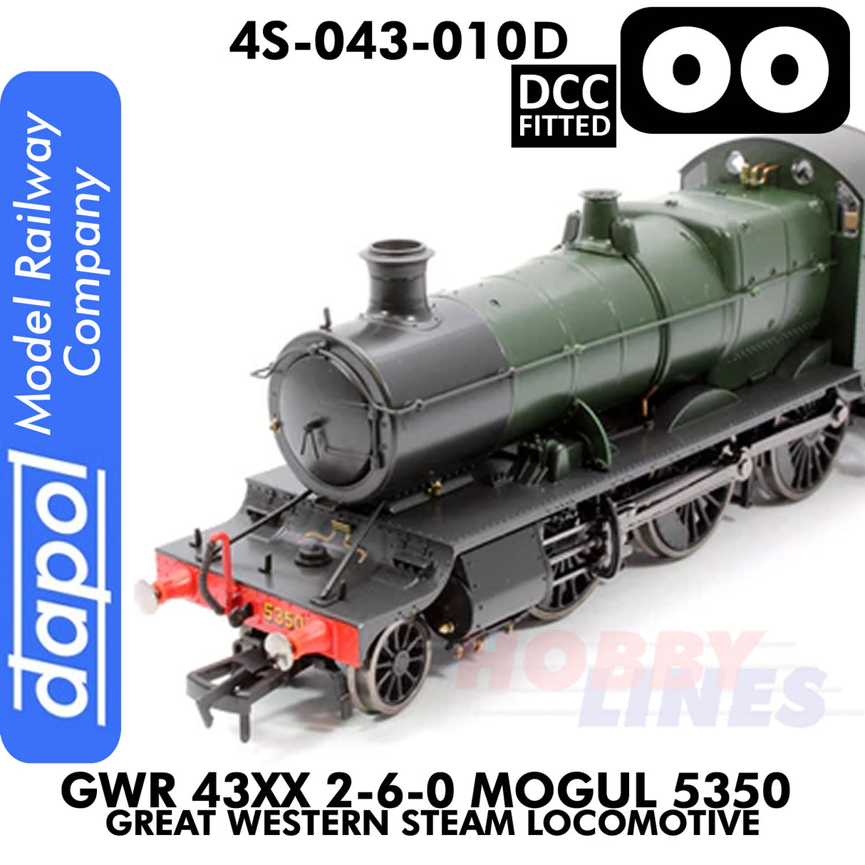 Great Western Railway - 43xx 2-6-0 Mogul 5350 Great Western -DCC - 1:76 OO | Dapol | 4S-043-0010D
