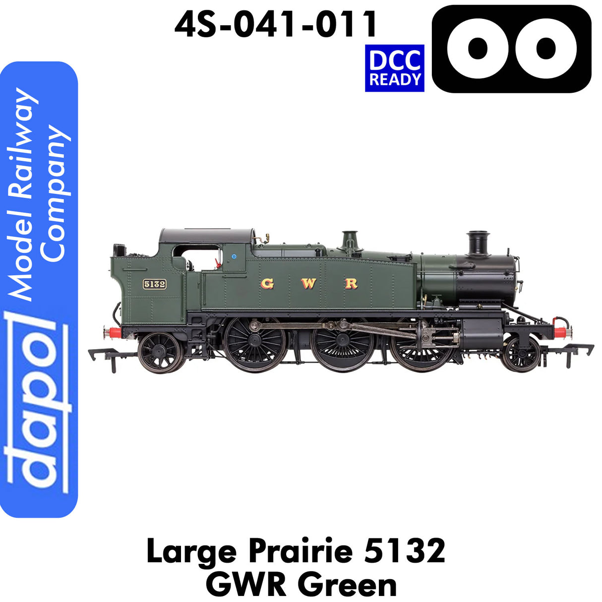 LARGE PRAIRIE 5132 GWR Green DCC Ready Steam Locomotive | Dapol | 4S-041-011