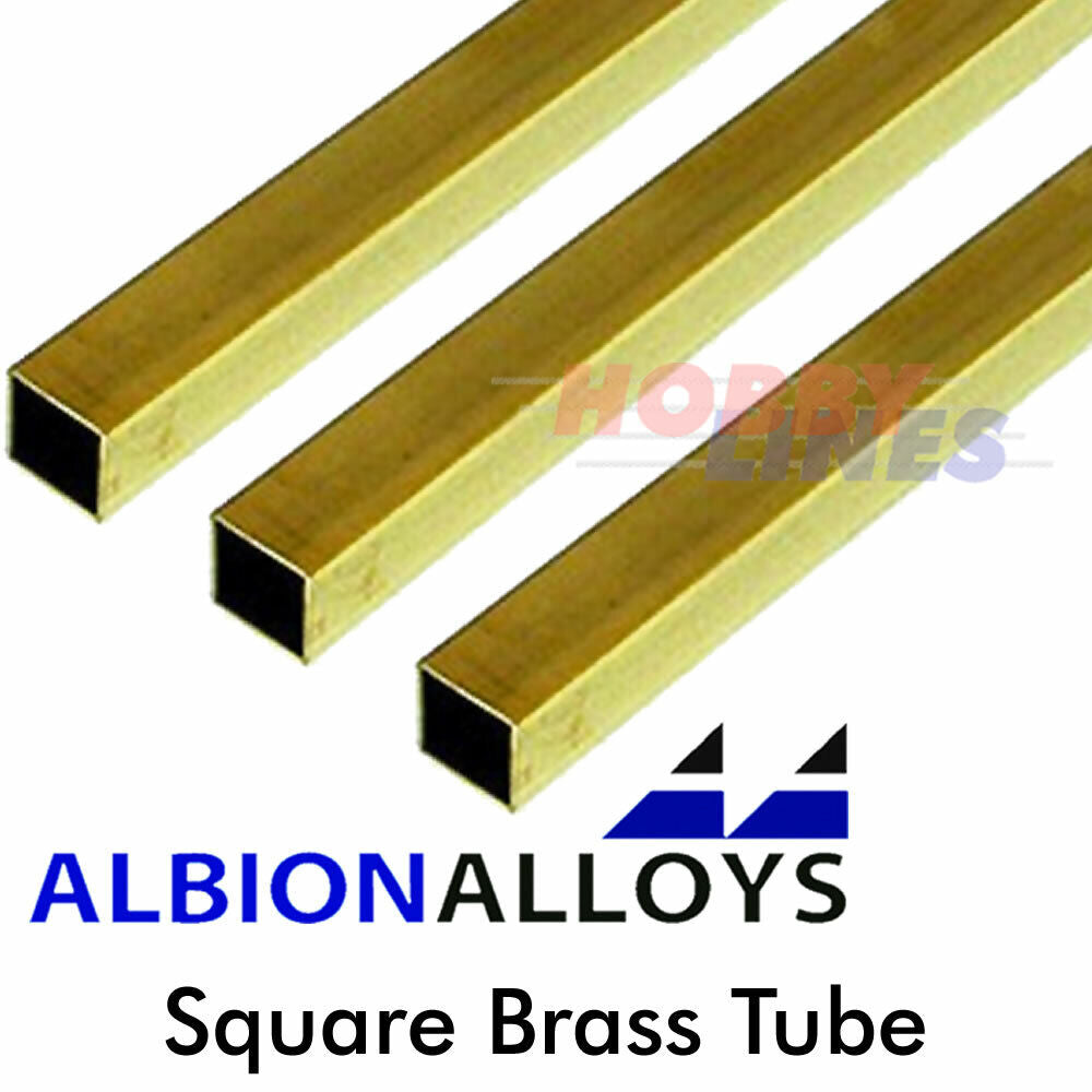 Square Brass Tube Small ALBION ALLOYS Precision Metal Model Materials Range SSB