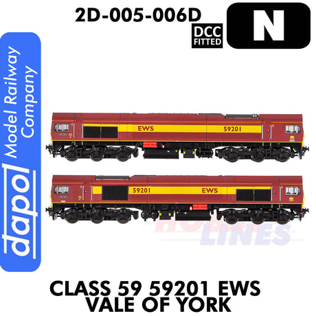 Class 59 59201 EWS Vale of York - DCC Fitted | Dapol | 2D-005-006D
