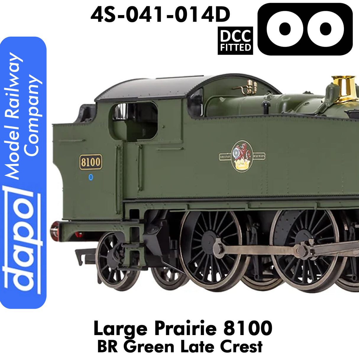 LARGE PRAIRIE 8100 BR Late Crest Steam Locomotive DCC Fitted | Dapol | 4S-041-014D