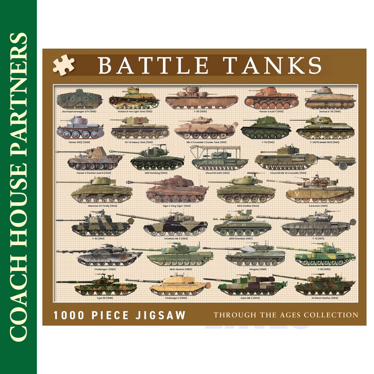 Battle Tanks - Through the Ages - Jigsaw Puzzle 1000pc | Coach House Partners | CHP0152