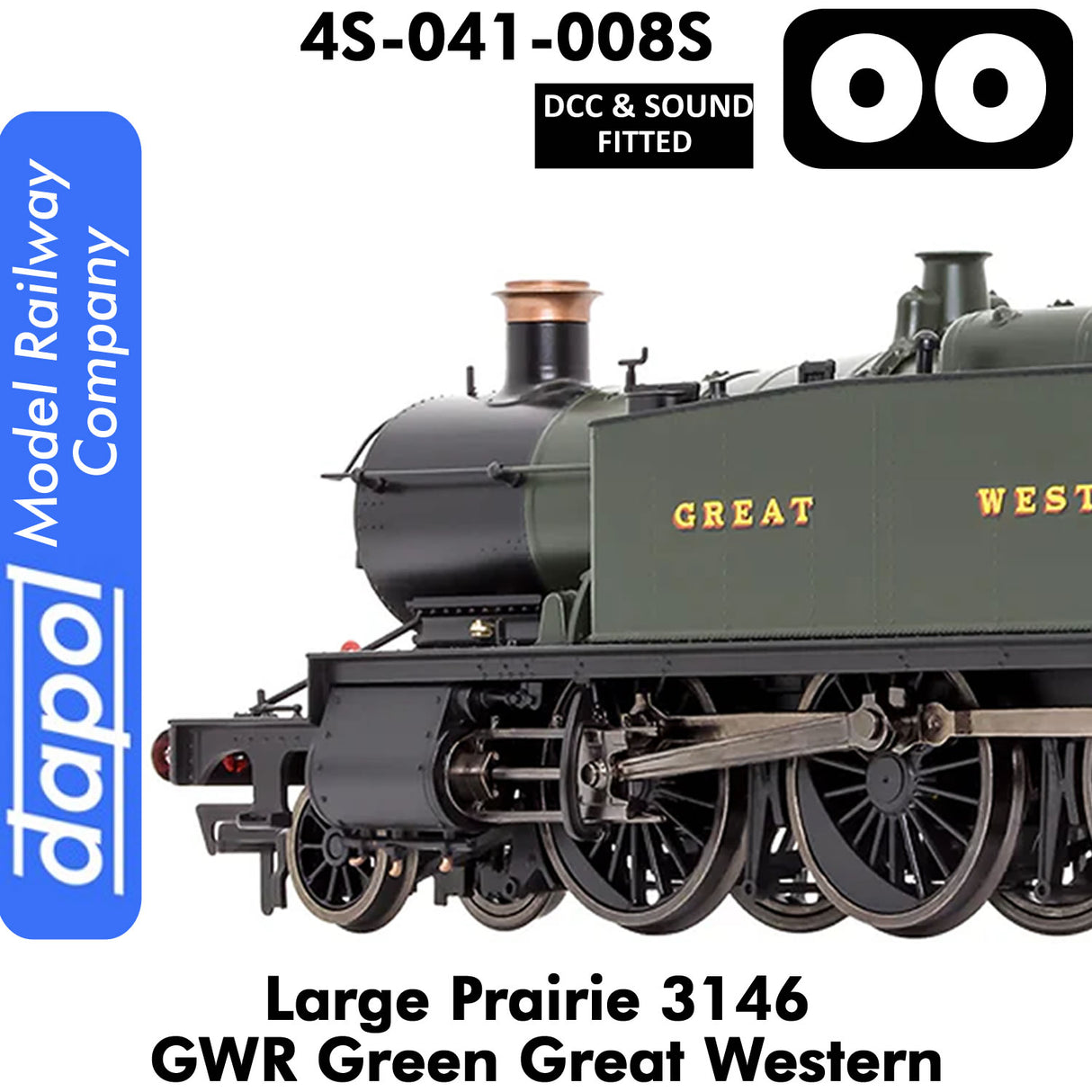 LARGE PRAIRIE 3146 GWR DCC & Sound Steam Locomotive | Dapol | 4S-041-008S