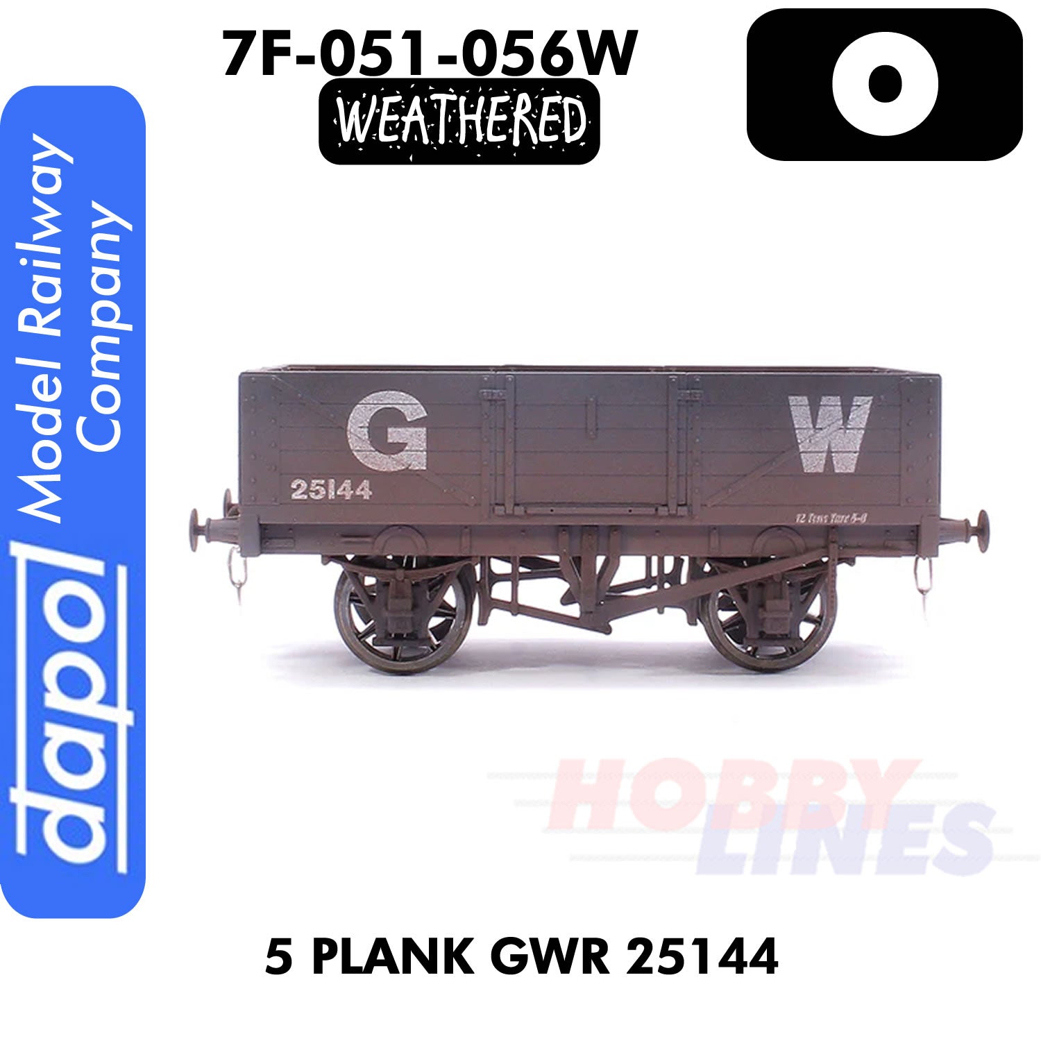 5 Plank GWR 25144 - Weathered Wagon |  Dapol | 7F-051-056W