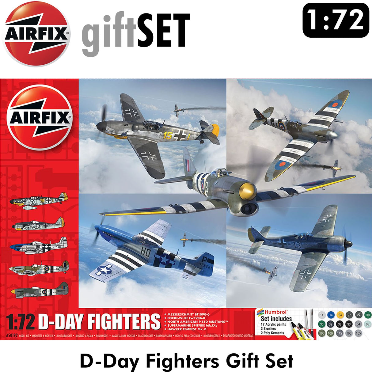 D-Day Fighters 5 plane Gift Set - Model Kit | Airfix | A50192