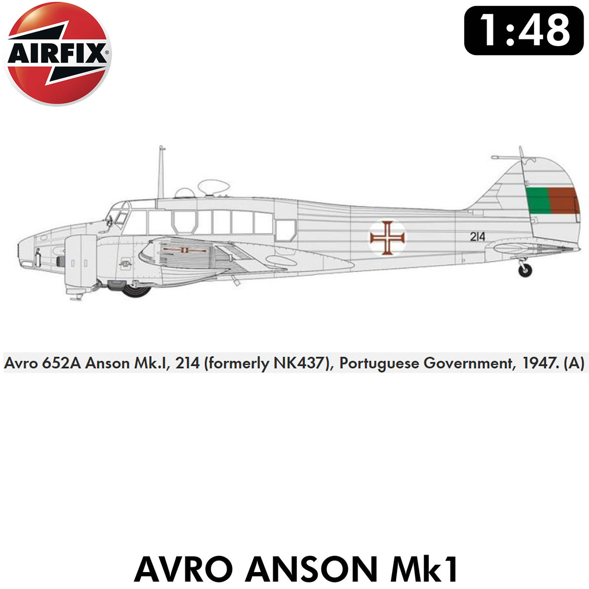 AVRO ANSON MK 1 WWII RAF Light Bomber Trainer - 1:48 Model Kit | Airfix | A09191A