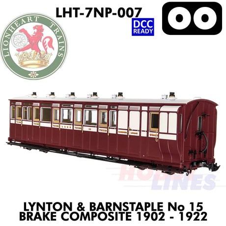 Lynton & Barnstaple No.15 Brake Composite 1902-1922 | Lionheart Trains | LHT-7NP-007
