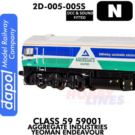 Class 59 59001 Aggregate Industries Yeoman Endeavour - DCC & Sound | Dapol | 2D-005-005S