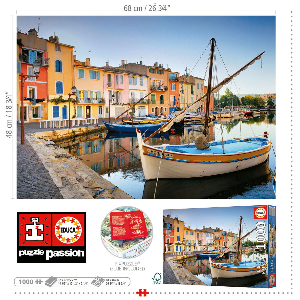 Harbour in Martigues Provence 1000pc Jigsaw Puzzle | Educa | 19928