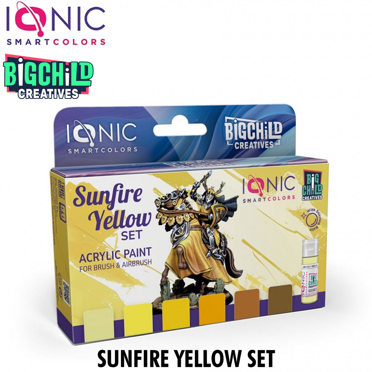 IONIC SUNFIRE YELLOW SET Colours Acrylic Paint - 6 jars 20ml | Ionic | IONIC0504
