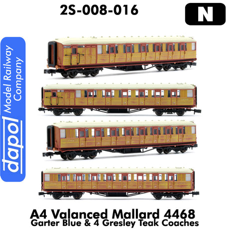 A4 MALLARD 4468 Garter Blue + 4 Teak Gresleys DCC Fitted | Dapol |  2S-008-16