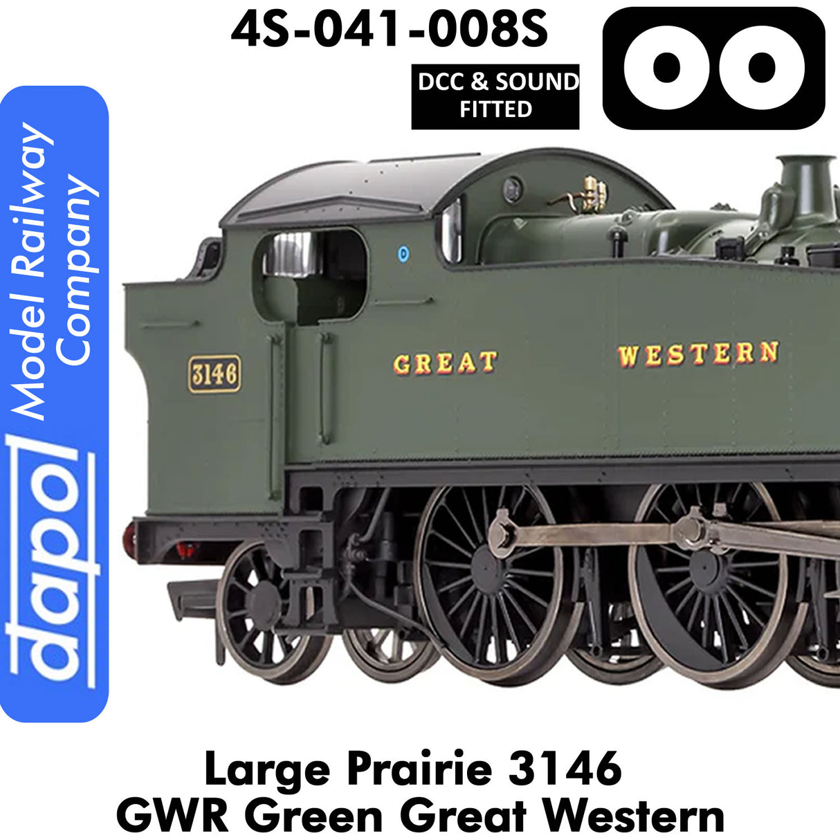 LARGE PRAIRIE 3146 GWR DCC & Sound Steam Locomotive | Dapol | 4S-041-008S