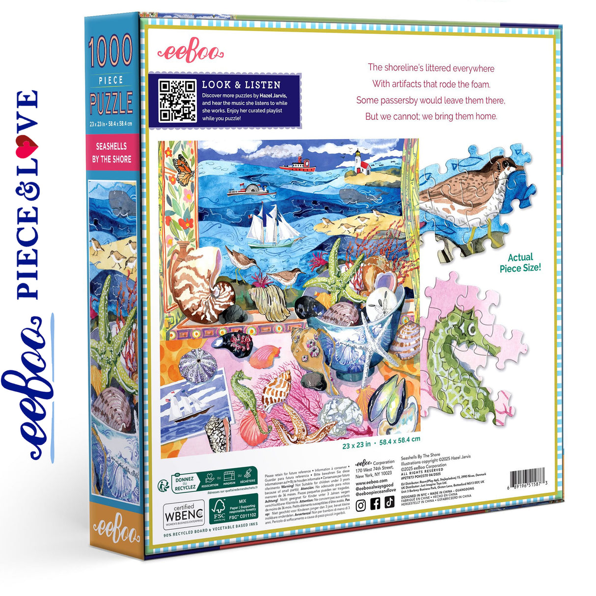 Seashells by the Shore 1000 pc Puzzle | eeBoo | PZT873