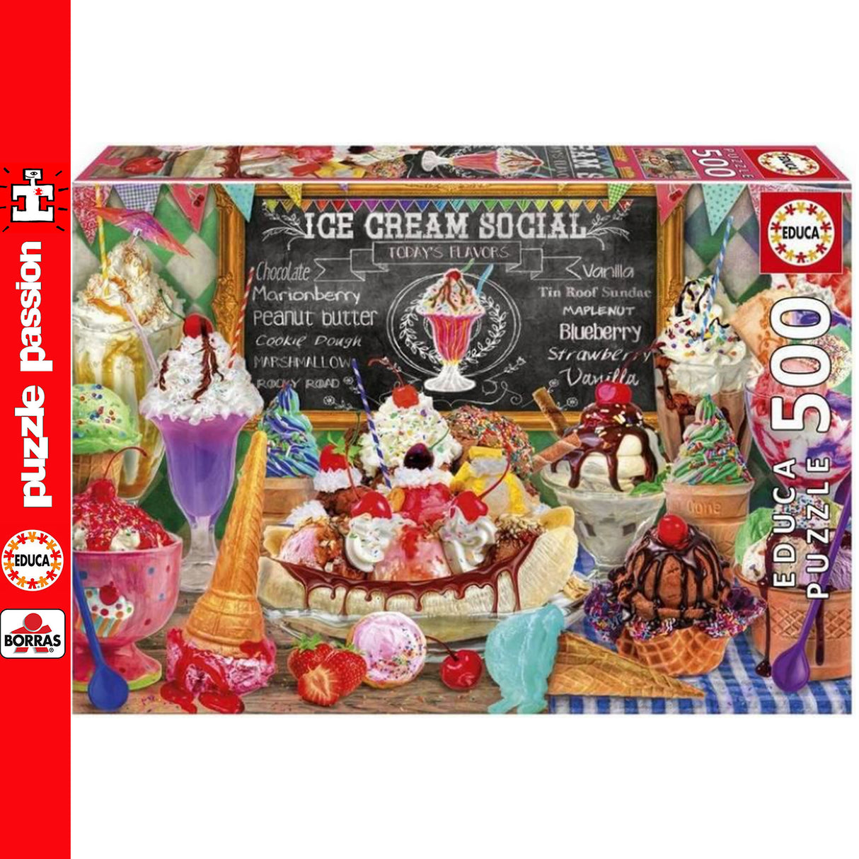 Educa ICE CREAM PARLOUR 500pc Super Deluxe Jigsaw Puzzle Food & Drink 20251